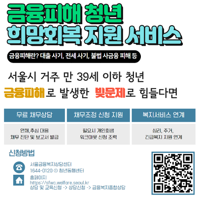 서울시복지재단 청년동행센터&lt;금융피해 청년 희망회복 지원 서비스&gt;