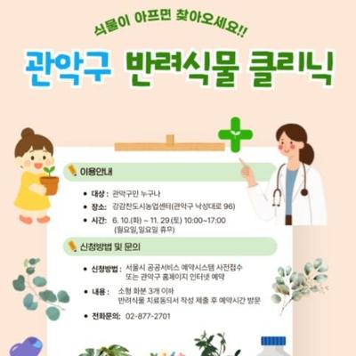 관악구청 &lt;관악구 반려식물 클리닉&gt; 안내