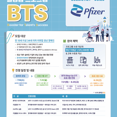 퍼솔켈리코리아&lt;청년 장애인 일경험 프로그램 BTS Step Up 3기&gt;