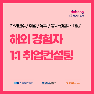 도봉구청 &lt;🌍 해외경험자 맞춤 1:1 취업 컨설팅&gt; 참여자 모집