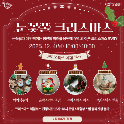  서울청년센터 서초 &lt;눈꽃풀 크리스마스&gt; 참여자 모집