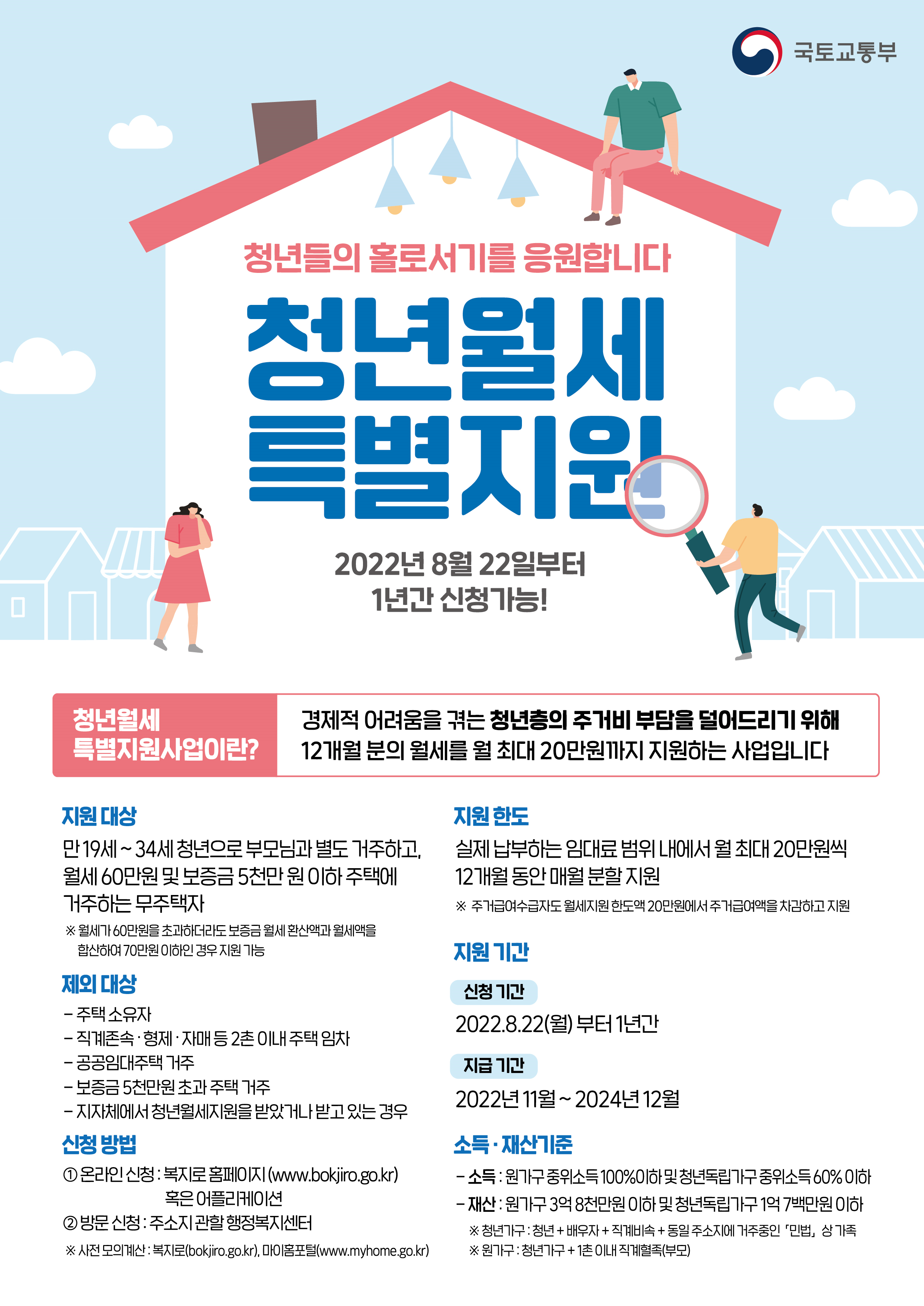 청년월세지원 안내포스터
