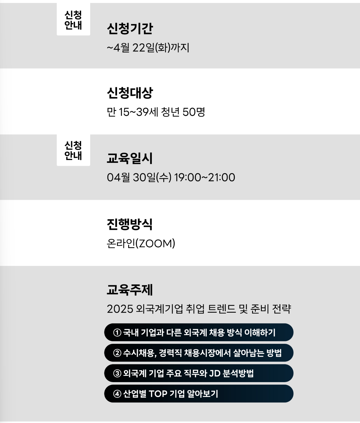 강남취•창업허브센터 <2025 외국계기업 취업 트렌드 및 준비 전략> 모집 안내